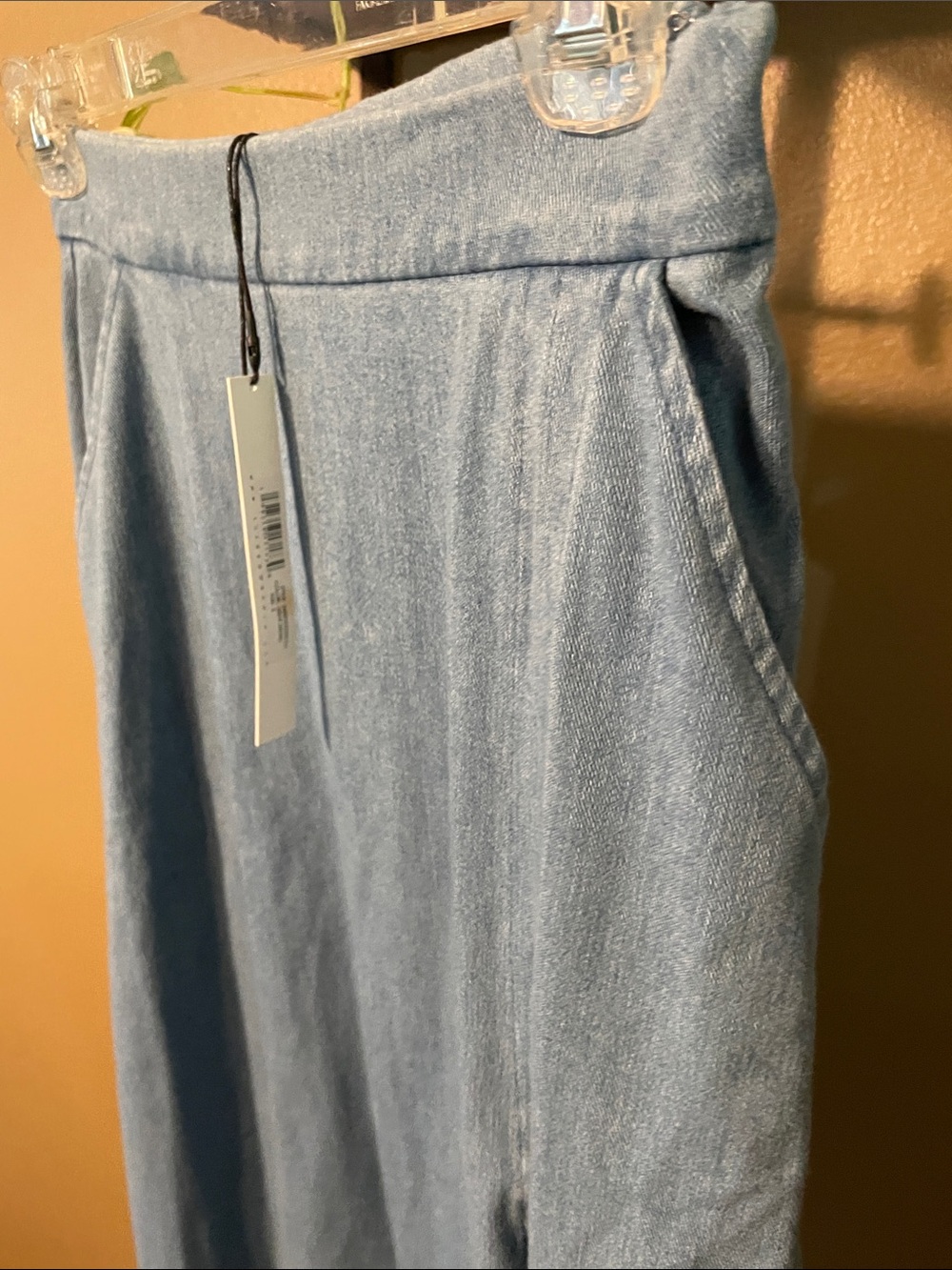 NWT Susana Monaco Blue Denim Maxi Skirt with High Side Slit - Picture 6 of 8